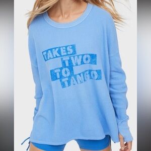 Aerie blue waffle knit top